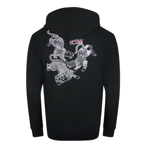 Cavalli Class Txt68C Cf050 05051 Black Hoodie Zip Sweatshirt Mens
